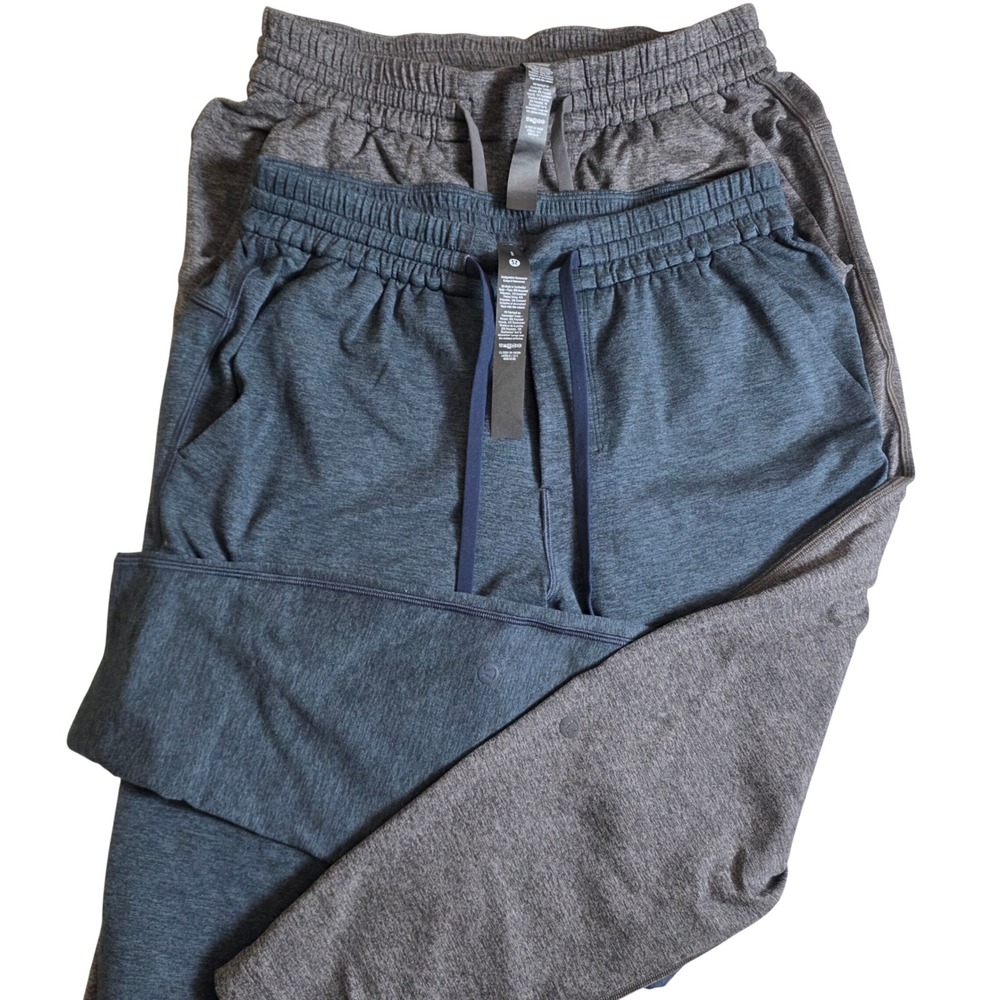 Lululemon At Ease Jogger Mens small Gray Blue Textured Knit Pants LM5BBJS